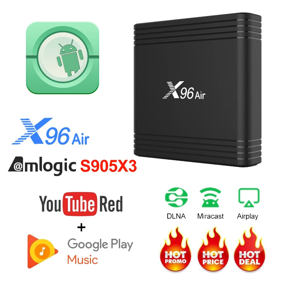 X96Air 4GB64GB Android 9.0 TV Box Amlogic S905X3 Quad Core 2.4G 5G Dual Wifi BT4.1 smart tv Youtube Netflix X96 Air Media Player
X96Air 4GB64GB Android 9.0 TV Box Amlogic S905X3 Quad Core 2.4G 5G Dual Wifi BT4.1 smart tv Youtube Netflix X96 Air Media Player
