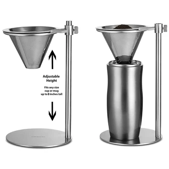 Pour Over Coffee Maker Double Filter Adjustable Pour Over Coffee Stand Stainless Steel Freestanding Drip Cone BrewerBJStore
Pour Over Coffee Maker Double Filter Adjustable Pour Over Coffee Stand Stainless Steel Freestanding Drip Cone BrewerBJStore