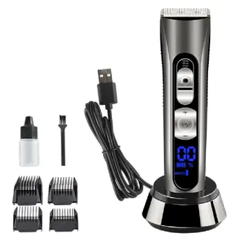 Ceramic Titanium Alloy Blade Hair Trimmer Clipper USB Rechargeable Electric Razor Beard Shaver with LCD Digital Display
Ceramic Titanium Alloy Blade Hair Trimmer Clipper USB Rechargeable Electric Razor Beard Shaver with LCD Digital Display
