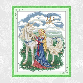White Horse and Princess Patterns Counted Printed on Canvas 11CT 14CT Cross Stitch kits Handwork Needlework Embroidery
White Horse and Princess Patterns Counted Printed on Canvas 11CT 14CT Cross Stitch kits Handwork Needlework Embroidery