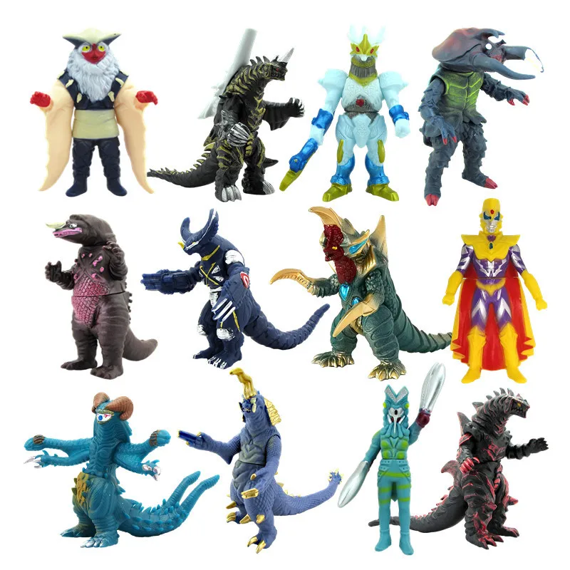 

New trumpet Soft rubber Ultraman Monster Gomora Model Action Figure Red King Cosmic People Eleking Balkie Seijin Children's Toys