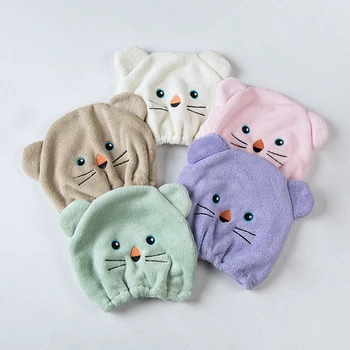 Quickly Dry Hair Hat Microfiber Towel Home Textile Towel Cartoon Cat Hair Towel Bath Towels Women Embroidery Hair Towels
Quickly Dry Hair Hat Microfiber Towel Home Textile Towel Cartoon Cat Hair Towel Bath Towels Women Embroidery Hair Towels