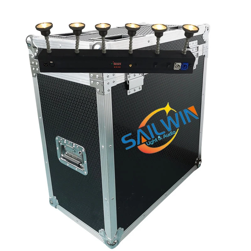 6 Patch 5w Remote Control Battery Powered Wireless LED Pinspot Light DMX Stage Lighting For Wedding Party With 6in1 Flight Case
6 Patch 5w Remote Control Battery Powered Wireless LED Pinspot Light DMX Stage Lighting For Wedding Party With 6in1 Flight Case
