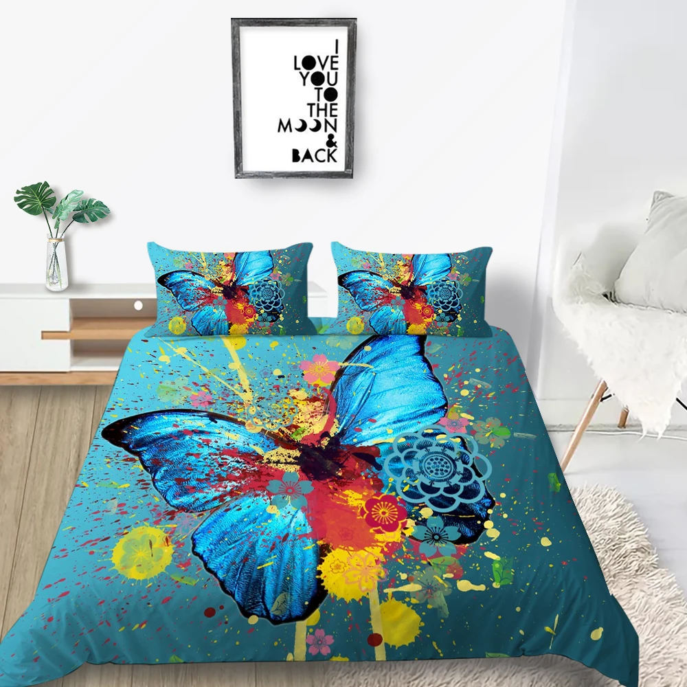 Butterfly Bedding Set Queen Artistic Beautiful Blue 3D Duvet Cover Dots King Twin Full Single Double Unique Design Bed Set
Butterfly Bedding Set Queen Artistic Beautiful Blue 3D Duvet Cover Dots King Twin Full Single Double Unique Design Bed Set