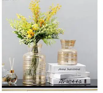 TRANSPARENT GLASS VASE GOLDEN TEXTURE FLOWER ARRANGEMENT DESKTOP DECOR ORNAMENTS VASES FOR FLOWERS MODERN FLORAL HOME DECORATION
TRANSPARENT GLASS VASE GOLDEN TEXTURE FLOWER ARRANGEMENT DESKTOP DECOR ORNAMENTS VASES FOR FLOWERS MODERN FLORAL HOME DECORATION
