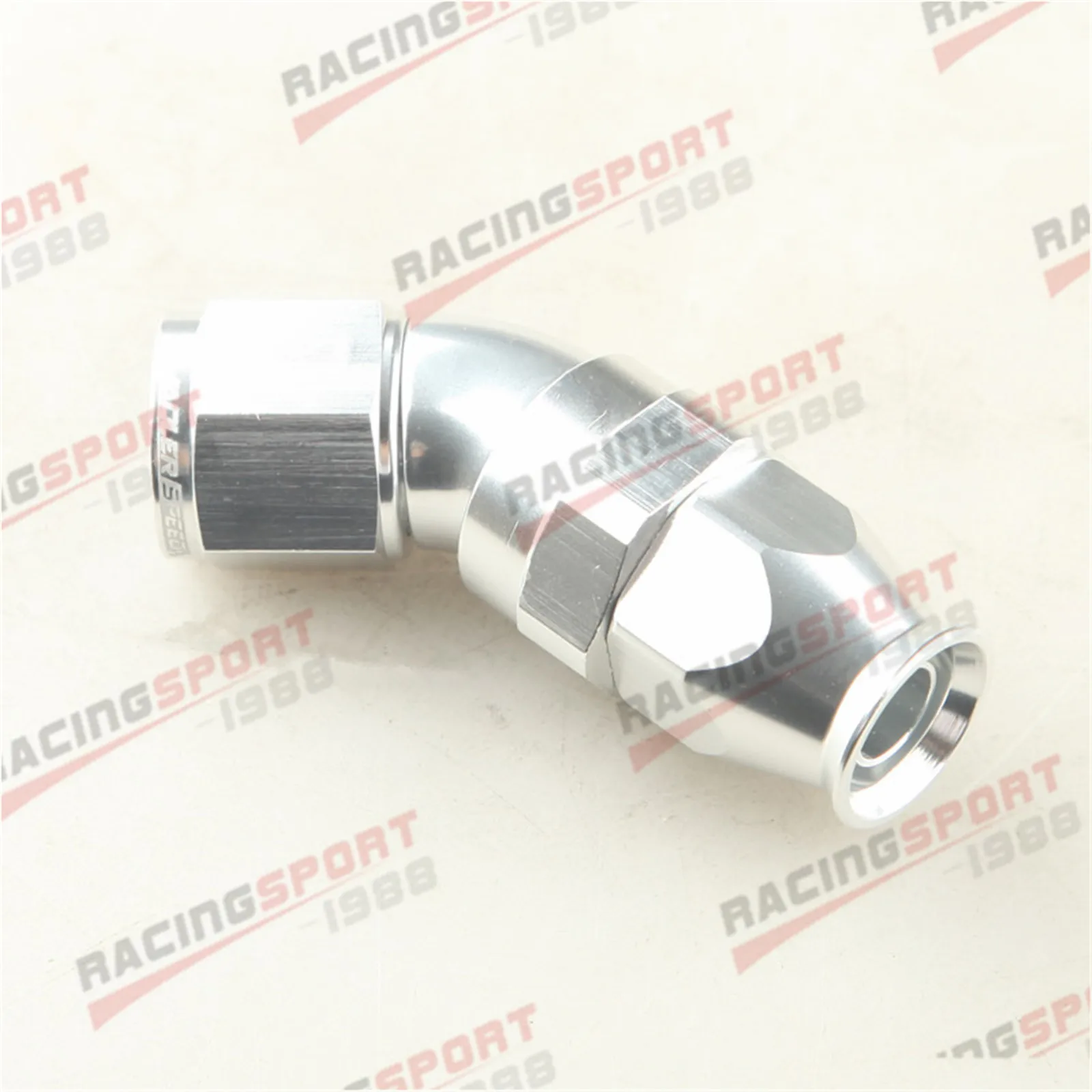 

New AN8 AN-8 45 Degree Reusable Swivel PTFE Hose End Fitting Full Flow Silver