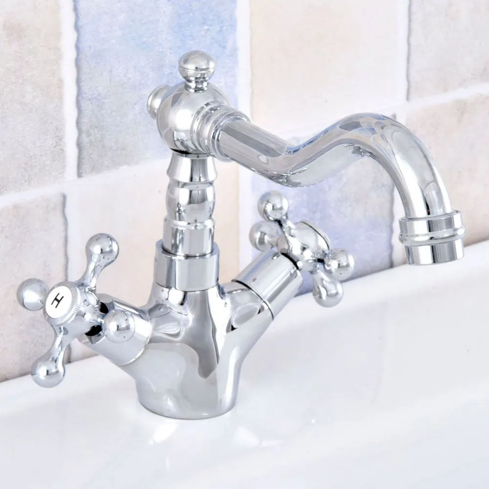 Chrome Bathoom Kitchen Faucet Swivel Spout Dual Cross Handles Lavatory Sink Mixer Taps Deck Mounted Hot and Cold Tap Nsf659
Chrome Bathoom Kitchen Faucet Swivel Spout Dual Cross Handles Lavatory Sink Mixer Taps Deck Mounted Hot and Cold Tap Nsf659