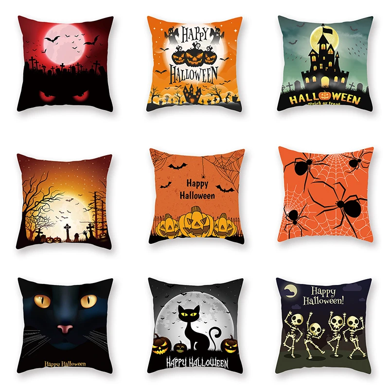 Halloween Cushion Cover 45x45cm Festival Decorative Polyester Pillow Cover Funny Pumpkin Skull Print Sofa Throw Pillow Case
Halloween Cushion Cover 45x45cm Festival Decorative Polyester Pillow Cover Funny Pumpkin Skull Print Sofa Throw Pillow Case