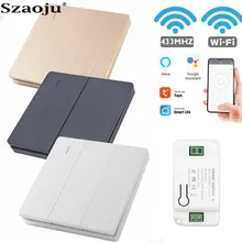 RF 433Mhz Smart Wall Light Switch Push Button Switch Wireless Control Switch Relay interruptor Timer Module Google Home Alexa
RF 433Mhz Smart Wall Light Switch Push Button Switch Wireless Control Switch Relay interruptor Timer Module Google Home Alexa