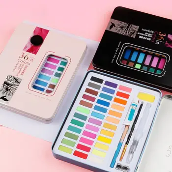 Solid Watercolor Paint Set 36 Colors Art Set With Water Brush Pen Watercolor Painting Pigment 
Solid Watercolor Paint Set 36 Colors Art Set With Water Brush Pen Watercolor Painting Pigment