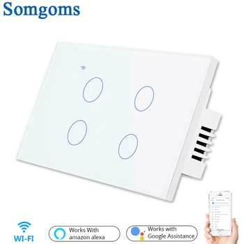 Wifi Wall Touch Sensitive Switch Remote Control 4 Gang Wireless Led Light Smart Touch Screen Switch Glass US Standard
Wifi Wall Touch Sensitive Switch Remote Control 4 Gang Wireless Led Light Smart Touch Screen Switch Glass US Standard