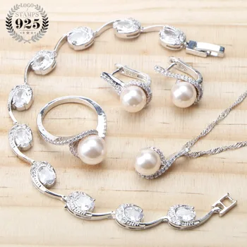 Pearl 925 Sterling Silver Bridal Jewelry Sets Earrings For Women Wedding Pearls Jewelry Bracelet Ring Pendant Necklace Set
Pearl 925 Sterling Silver Bridal Jewelry Sets Earrings For Women Wedding Pearls Jewelry Bracelet Ring Pendant Necklace Set