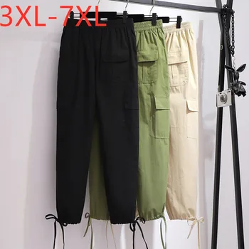 New 2020 spring summer plus size pants for women large loose casual cotton green black pocket long trousers 3XL 4XL 5XL 6XL 7XL 
New 2020 spring summer plus size pants for women large loose casual cotton green black pocket long trousers 3XL 4XL 5XL 6XL 7XL