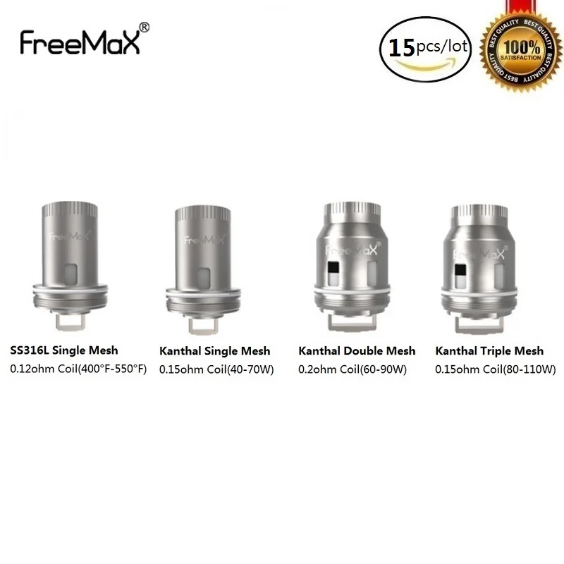 15pcs/lot Original Freemax Mesh Pro Tank Coils Single Double Triple Mesh Core SS316L Single 0.15/0.2ohm Replacement Coil Head
15pcs/lot Original Freemax Mesh Pro Tank Coils Single Double Triple Mesh Core SS316L Single 0.15/0.2ohm Replacement Coil Head