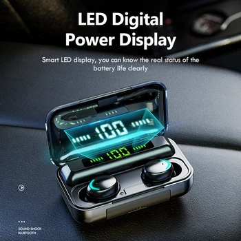 F9 TWS earphone wireless 5.0 Bluetooth headset gamer LED display with 2000mAh mobile power button control waterproof headphone
F9 TWS earphone wireless 5.0 Bluetooth headset gamer LED display with 2000mAh mobile power button control waterproof headphone
