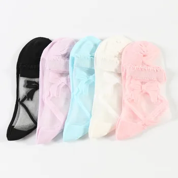 1Pair Breathable Casual Summer Thin Bowknot Pattern Medium Socks Glass Lace Sokken Transparent for Women
1Pair Breathable Casual Summer Thin Bowknot Pattern Medium Socks Glass Lace Sokken Transparent for Women