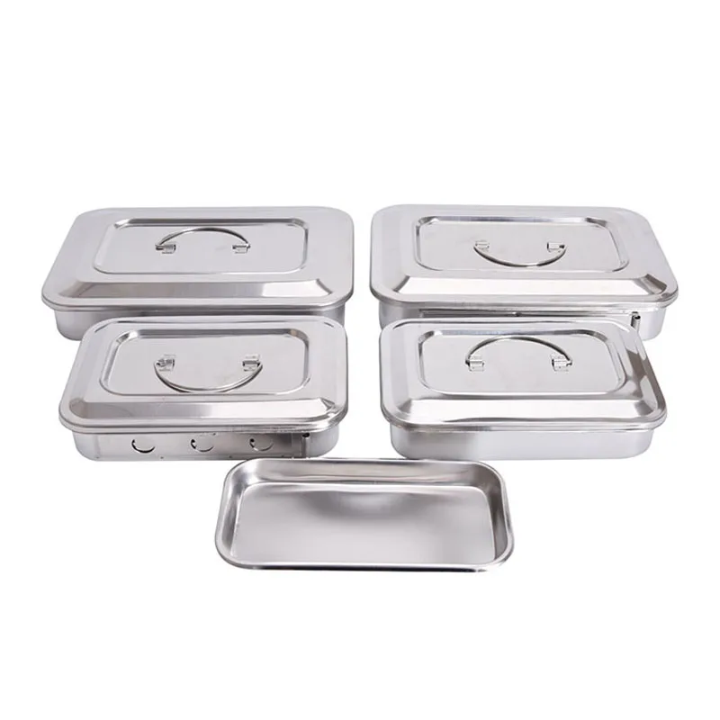 

304 thick medical stainless steel disinfection tray square plate with hole cover medical equipment and surgical instrument Parts