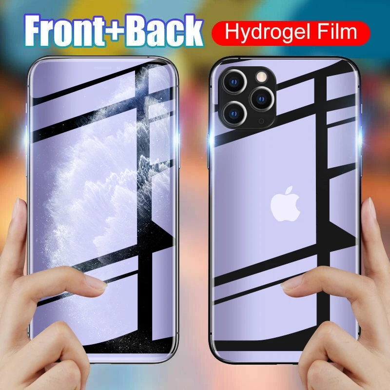 Фото 100D Front & Back Hydrogel Flim For iPhone 11 Pro Max 7 8 6 6S Plus XR X XS MAX Full Cover Screen Protector Not Glass | Мобильные