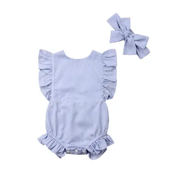0-18M Newborn Infant Baby Girls Ruffles Romper Striped Jumpsuit Playsuit Sunsuit Bow Headband Summer Toddler Girl Clothes
0-18M Newborn Infant Baby Girls Ruffles Romper Striped Jumpsuit Playsuit Sunsuit Bow Headband Summer Toddler Girl Clothes