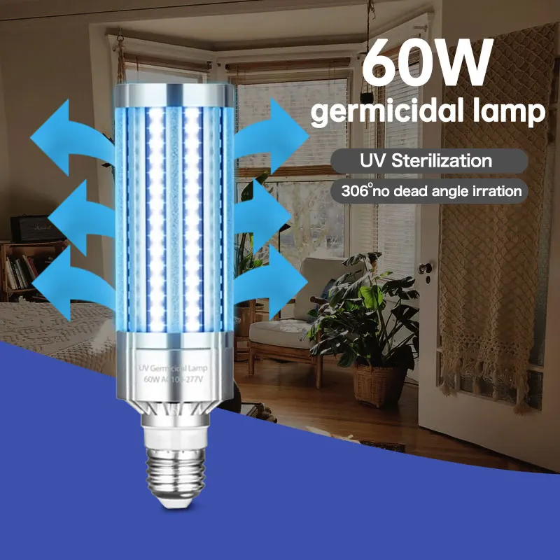 E27 UVC Ultraviolet UV Light 60W Tube Bulb Disinfection Lamp Sterilization Mites Germicidal 99% Antibacterial Rate Purifies
E27 UVC Ultraviolet UV Light 60W Tube Bulb Disinfection Lamp Sterilization Mites Germicidal 99% Antibacterial Rate Purifies