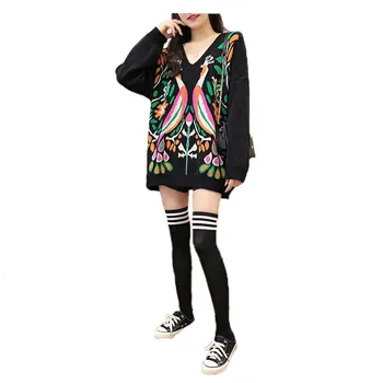 black knitted sweater women 19 autumn winter new korean long sleeve V neck loose fashion slim plus thick sweater feminina LR450
black knitted sweater women 19 autumn winter new korean long sleeve V neck loose fashion slim plus thick sweater feminina LR450