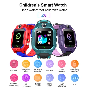 Z6 Children Kids Smart Watch IP67 Deep Waterproof 2G SIM Card GPS Tracker Camera SOS Call Location Reminder Anti-Lost
Z6 Children Kids Smart Watch IP67 Deep Waterproof 2G SIM Card GPS Tracker Camera SOS Call Location Reminder Anti-Lost