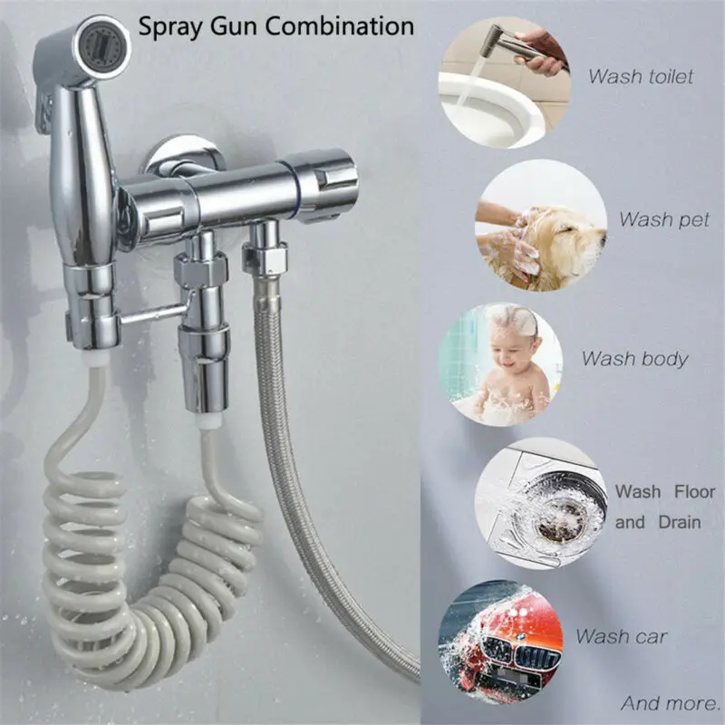 Handheld Toilet bidet sprayer set Kit Stainless Steel Hand Bidet faucet for Bathroom hand sprayer shower self cleaning 
Handheld Toilet bidet sprayer set Kit Stainless Steel Hand Bidet faucet for Bathroom hand sprayer shower self cleaning