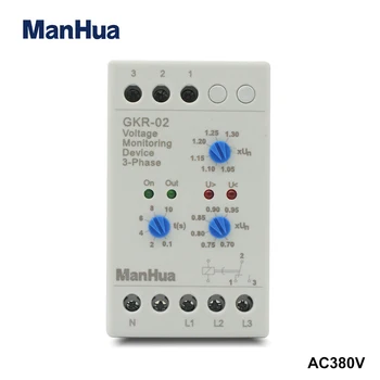 ManHua 3 Phase GKR-02 voltage monitoring device protect motor from phase failure and voltage unbalance
ManHua 3 Phase GKR-02 voltage monitoring device protect motor from phase failure and voltage unbalance