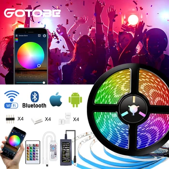 RGB 5050 Smart LED Strip WIFI Control Bluetooth Control APP Remote Control 12V Waterproof Flexible Led Light Strip For Home
RGB 5050 Smart LED Strip WIFI Control Bluetooth Control APP Remote Control 12V Waterproof Flexible Led Light Strip For Home