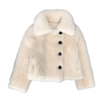 Korean Style Womens Merino Sheep Fur Double-faced Fur Coat 2020 Autumn Turn Down Collar Short Fur Jacket Female Campera Mujer 
Korean Style Womens Merino Sheep Fur Double-faced Fur Coat 2020 Autumn Turn Down Collar Short Fur Jacket Female Campera Mujer