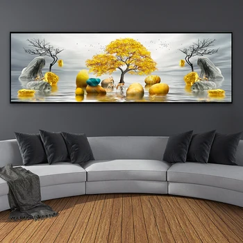 Modern Golden Abstract Art Golden Tree and Stone Pictures Painting Wall Art for Living Room Home Decor (No Frame)
Modern Golden Abstract Art Golden Tree and Stone Pictures Painting Wall Art for Living Room Home Decor (No Frame)