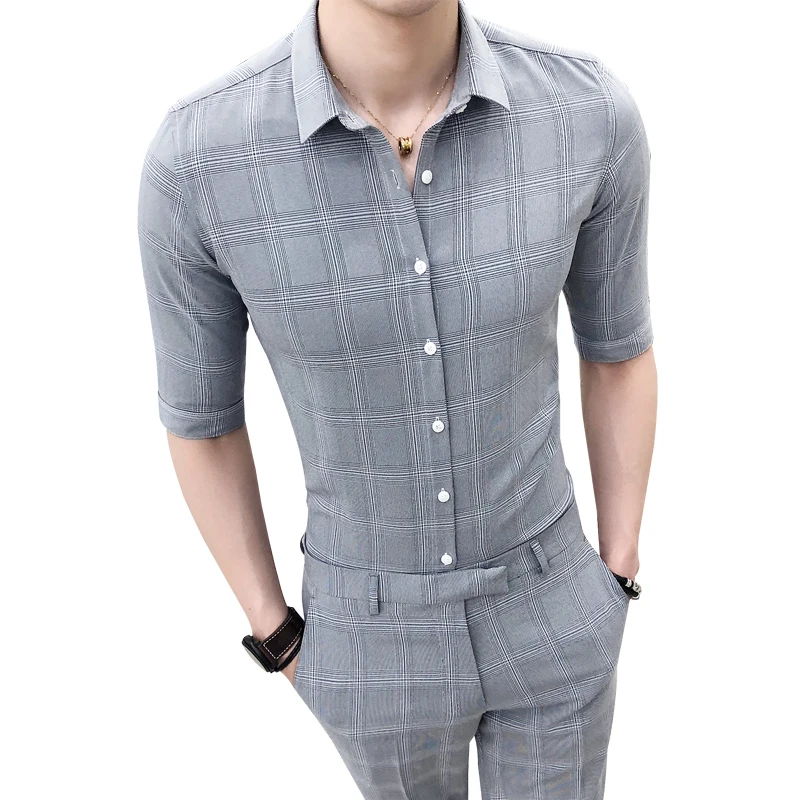 2020 Single Breasted Summer Mariage Grey Khaki Lattice Suit Set Smoking Uomo Trajes De Hombre Costume Homme 
2020 Single Breasted Summer Mariage Grey Khaki Lattice Suit Set Smoking Uomo Trajes De Hombre Costume Homme