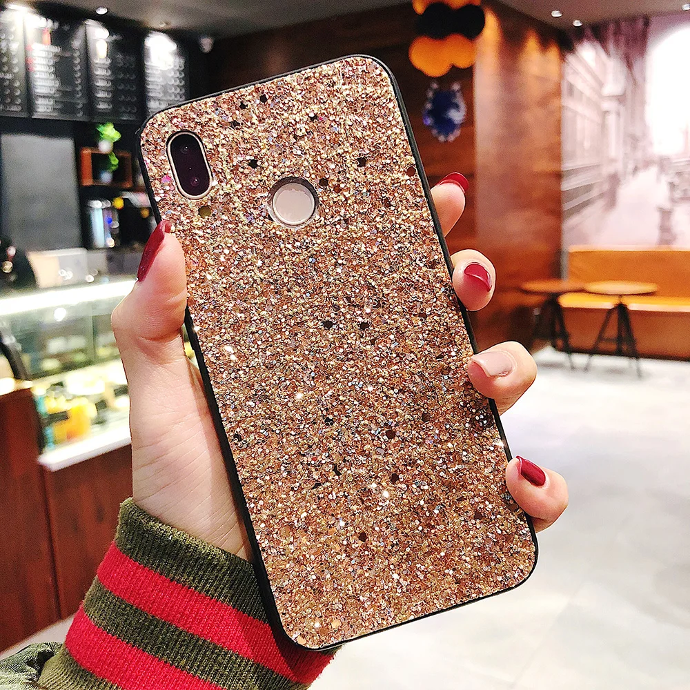 Bling Sequins Coque For Redmi 6 Pro Redmi 6A Redmi 4A Redmi Note 4X Redmi Note 5 Pro Xiaomi 8 6 6X 5X Luxury Golden Lines Cover (13)