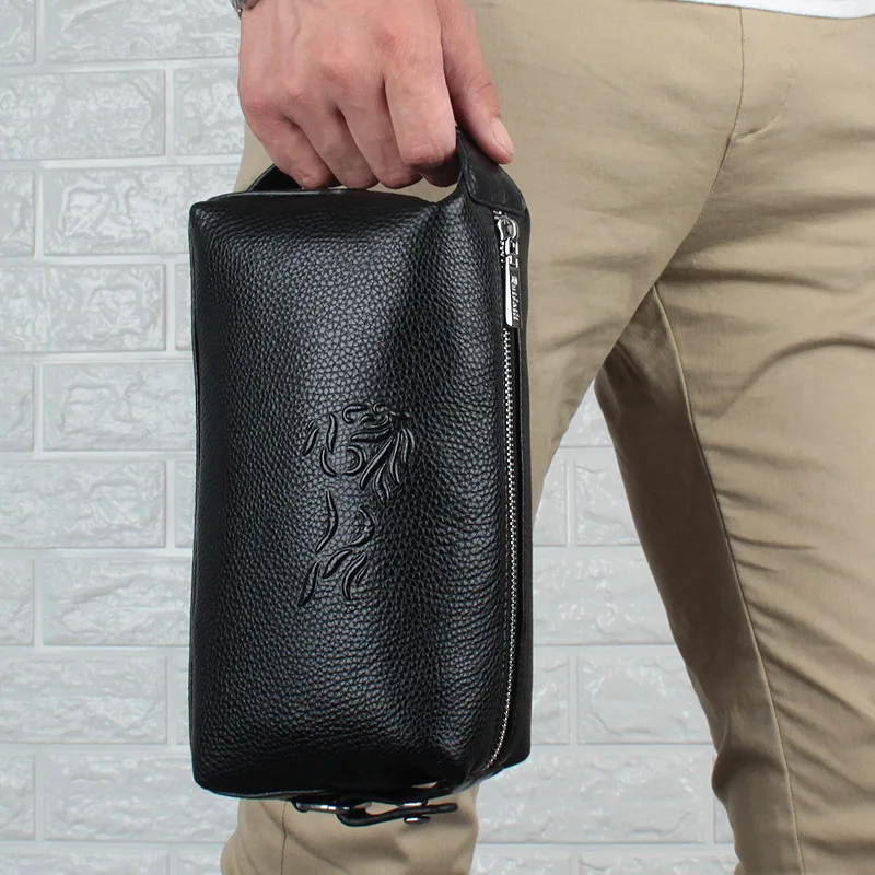 Rui bai li Handbag Men's Large Capacity Genuine Leather New Style Clutch Bag Cowhide Business-Style Carrying Men Popular Brand G 
Rui bai li Handbag Men's Large Capacity Genuine Leather New Style Clutch Bag Cowhide Business-Style Carrying Men Popular Brand G