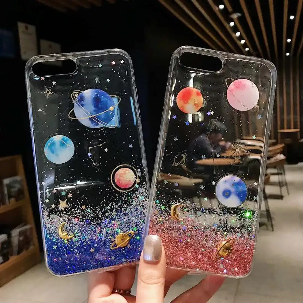 Gradient Glitter Space Planet Phone Case for Iphone X XR XS Max 7 8 Plus 6 6S Universe Cover Shining Anti-fall Transparent Case
Gradient Glitter Space Planet Phone Case for Iphone X XR XS Max 7 8 Plus 6 6S Universe Cover Shining Anti-fall Transparent Case