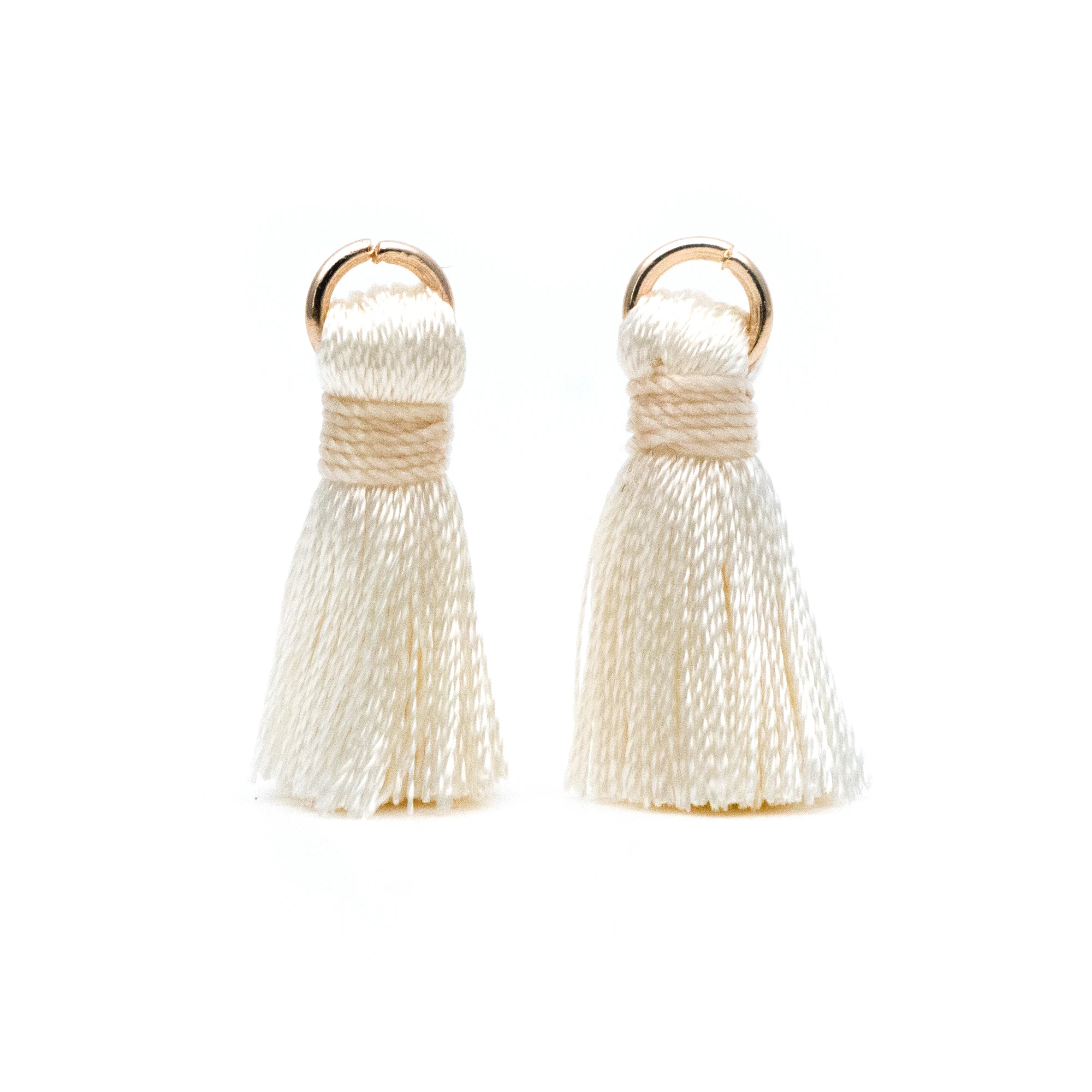 

10pcs Silk Tassels, Silky Tassels Wholesale, 24mm Small Tassel Charms, Beige (FB-032-3)