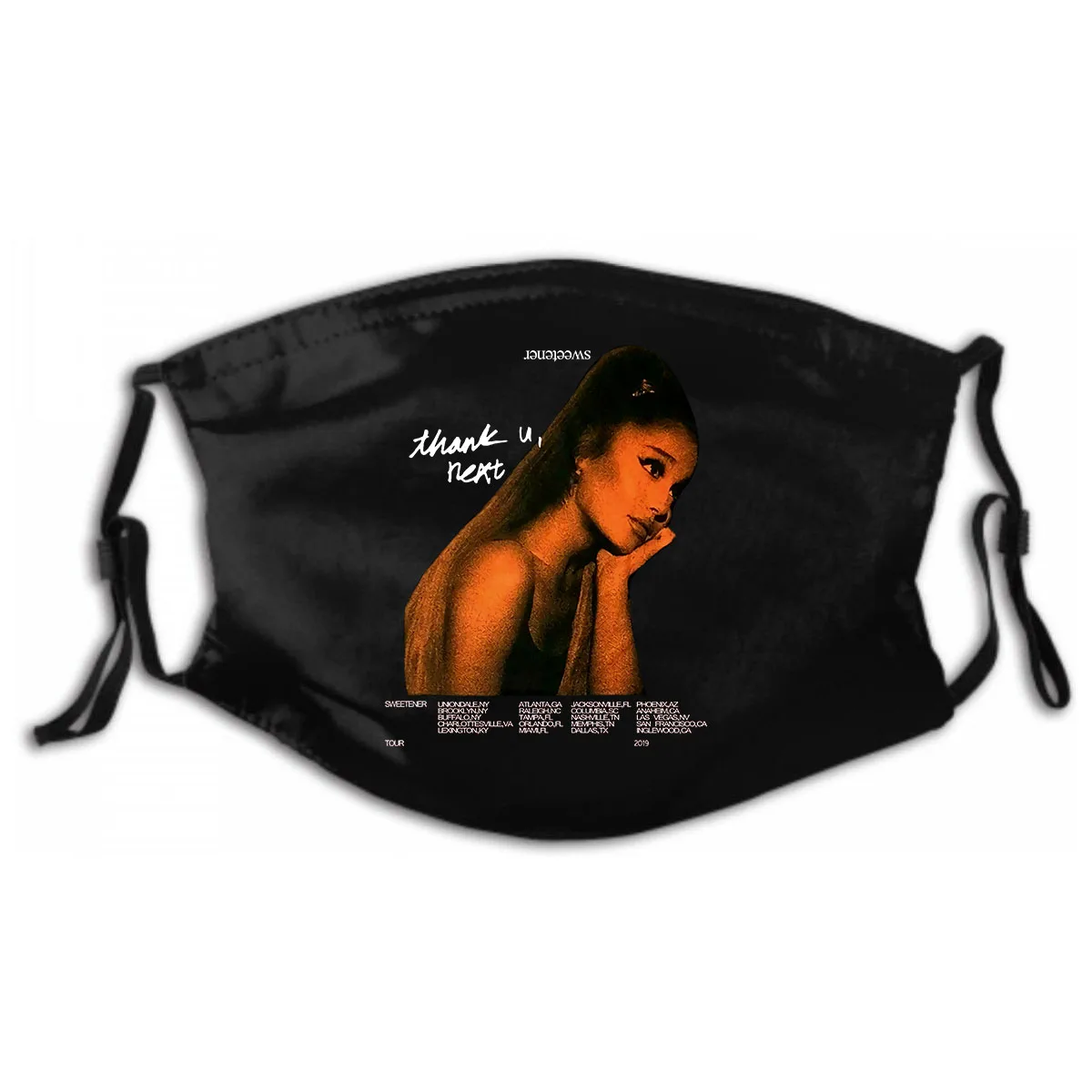 

World Tour Thank U Next New Ariana Grande Sweetener Mask Washable Reusable Mask with PM2.5 Filters 5 Layers of Protection