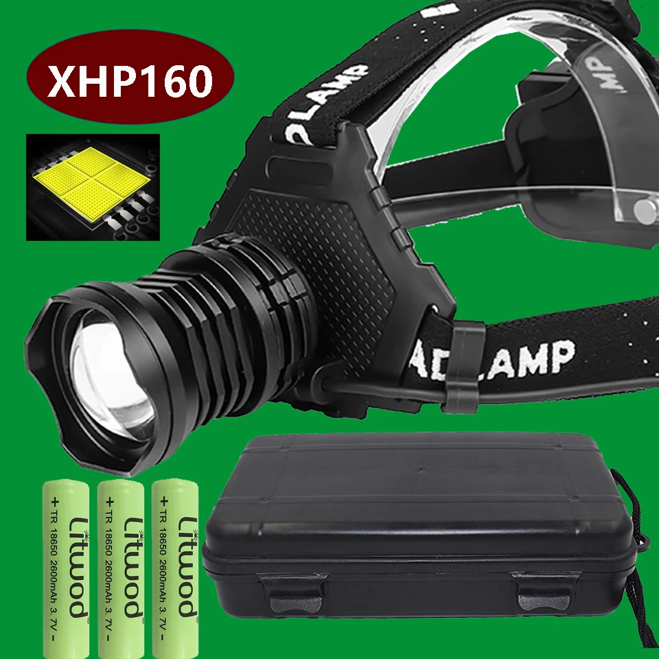 

XHP160 Most Powerful Led Headlamp COB High Power Led Headlight 18650 Light Rechargeable Head Flashlight Zoom Usb Head Lamp