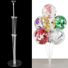 7 צינורות לטקס בלוני Stand בלון בעל טור קונפטי בלון תינוק מקלחת ילדים יום הולדת מסיבת חתונת אספקת קישוט(China)