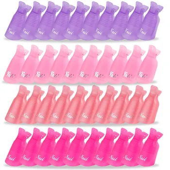 10PCS Nail Art Soak Off Cap Clip Plastic UV Gel Polish Remover Wrap Tool Nail Tips for Fingers Nail Polishing Removers Nail Tool