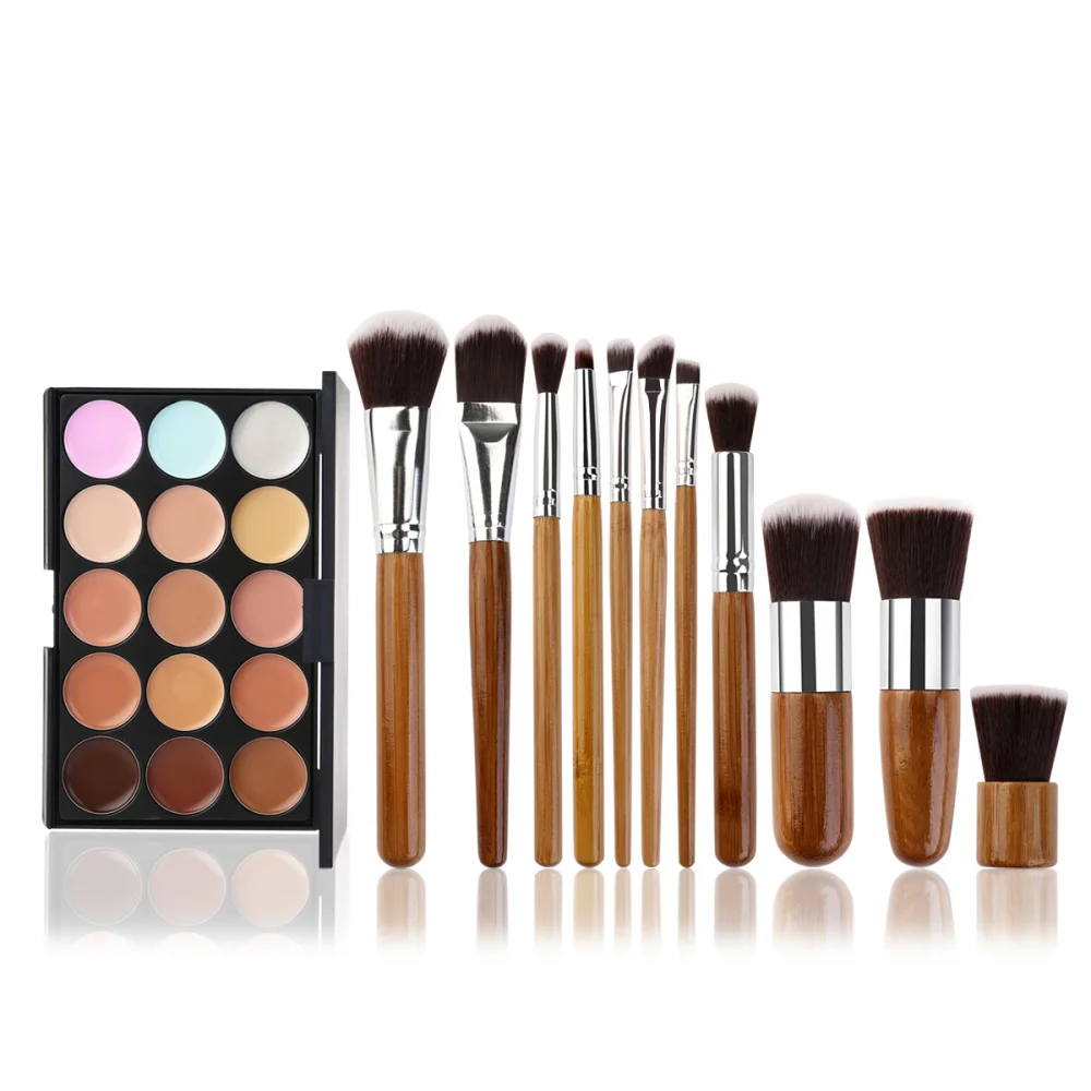 1 Pack of Cosmetic Set 15 Cololors Concealer 11 Bamboo Brushes Face Powder Makeup Set for Girls Women Adults
1 Pack of Cosmetic Set 15 Cololors Concealer 11 Bamboo Brushes Face Powder Makeup Set for Girls Women Adults
