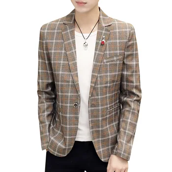 2019 Pack Men Grid Small Suit Slim Fit Autumn Coat Young Men Trend Suit Leisure Single West 
2019 Pack Men Grid Small Suit Slim Fit Autumn Coat Young Men Trend Suit Leisure Single West