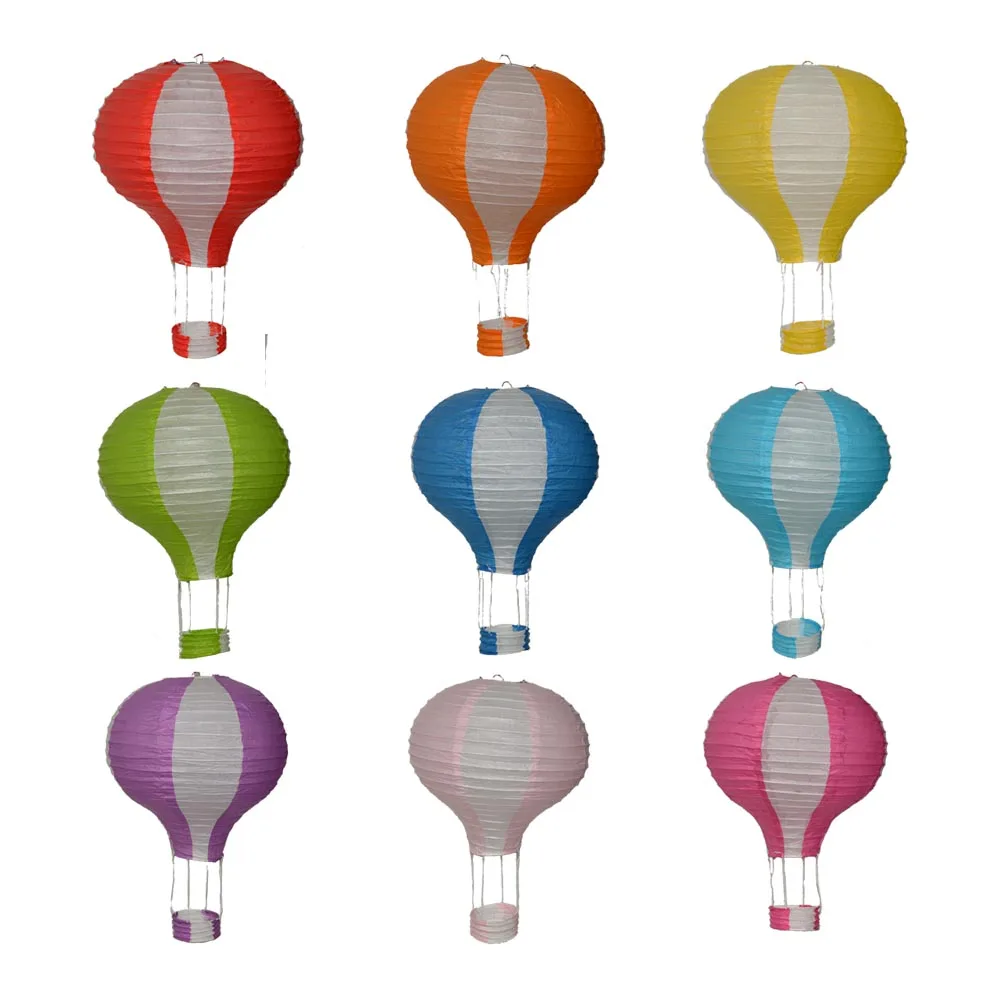 

5 Packs 12" Folding Hot Air Balloon Paper Lantern Rose Pink Blue 21 Colors For Wedding Baptism Birthday Christmas Party Favor