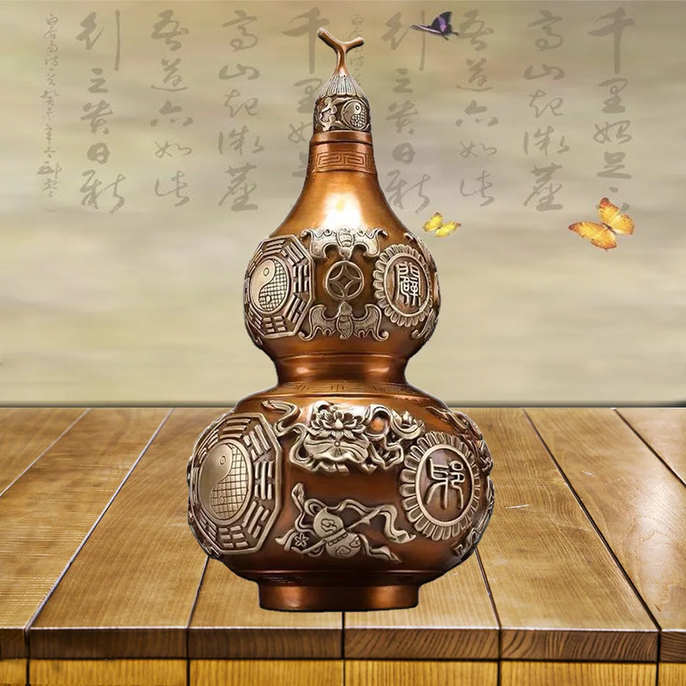 S/L Pure Copper Gourd Chinese Eight Diagrams Feng Shui Decoration Painted Brass Gourd Living Room Home Decorations Metal Crafts
S/L Pure Copper Gourd Chinese Eight Diagrams Feng Shui Decoration Painted Brass Gourd Living Room Home Decorations Metal Crafts