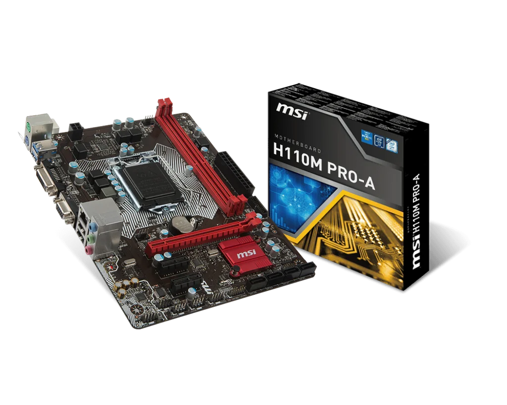 Материнские платы для настольных ПК MSI H110M LGA 1151/DDR4 Intel H110 поддерживает 6/7 SATA III