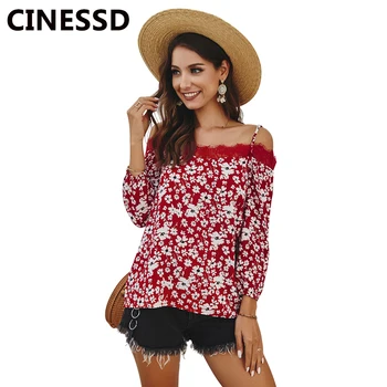 CINESSD Women Floral Tops Sexy Strap Tee Shirt Navy Blue Sling Lace Purfle Long Sleeve 2020 Spring Summer Bohemian Casual Tshirt
CINESSD Women Floral Tops Sexy Strap Tee Shirt Navy Blue Sling Lace Purfle Long Sleeve 2020 Spring Summer Bohemian Casual Tshirt