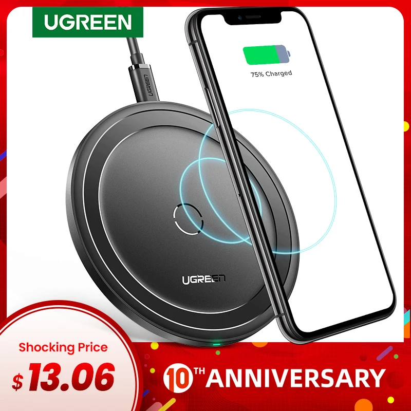 Ugreen New 10W QI Wireless Charger Charging Pad Original for Samsung Galaxy S7 S6 Edge Lumia 822 Nexus 4 Sony Z3V LG G Pro
Ugreen New 10W QI Wireless Charger Charging Pad Original for Samsung Galaxy S7 S6 Edge Lumia 822 Nexus 4 Sony Z3V LG G Pro