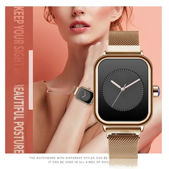 Top Fashion Rose Gold Women Watch 2020 New Arrival Black Quartz Watch Female Waterproof Magnet Rectangle Dress Clock reloj mujer
Top Fashion Rose Gold Women Watch 2020 New Arrival Black Quartz Watch Female Waterproof Magnet Rectangle Dress Clock reloj mujer