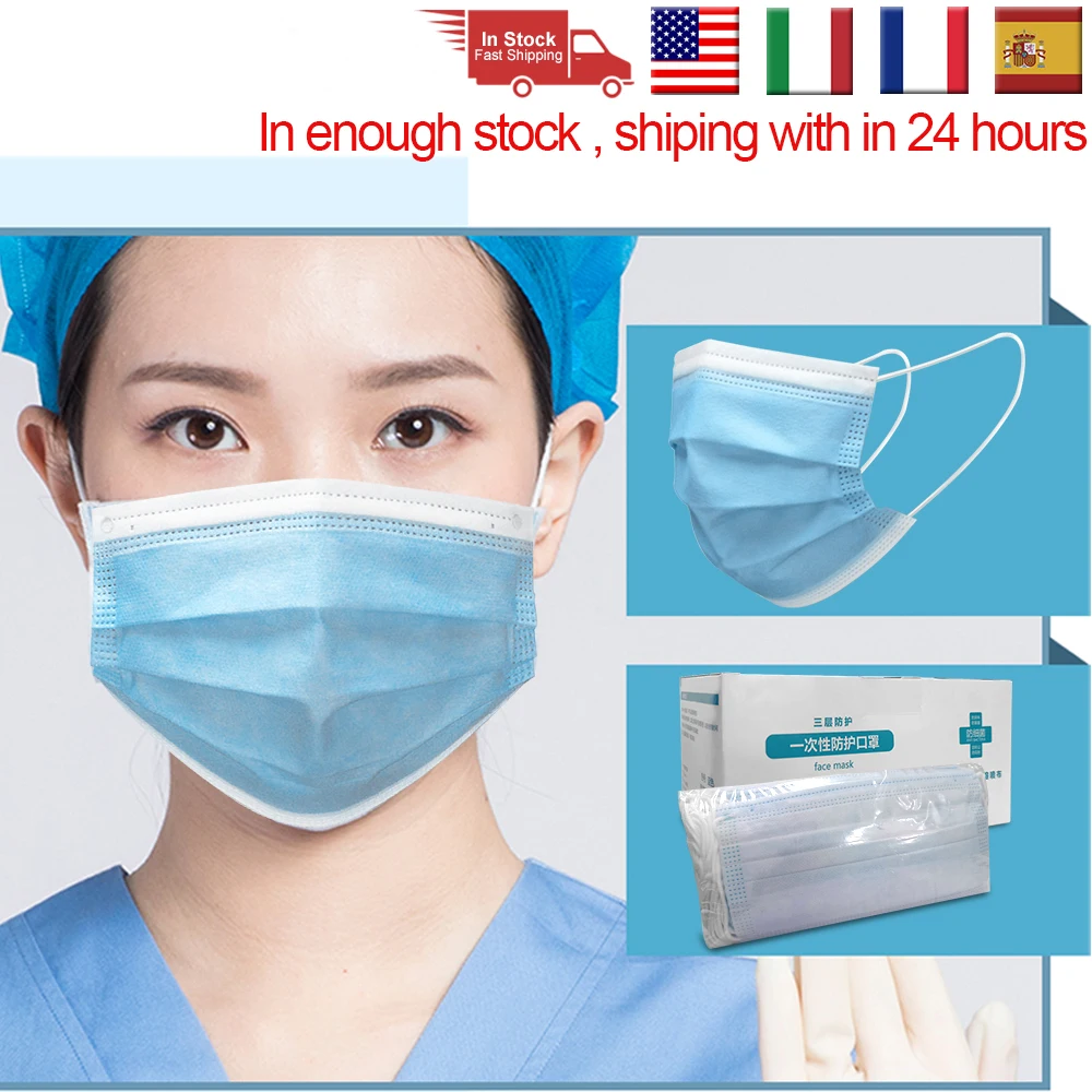 50-100 Pcs 3 Layer Disposable Protective Face Masks Anti Air Pollution Safety Sanitary Mask Protection Non wovwn Mouth caps
50-100 Pcs 3 Layer Disposable Protective Face Masks Anti Air Pollution Safety Sanitary Mask Protection Non wovwn Mouth caps