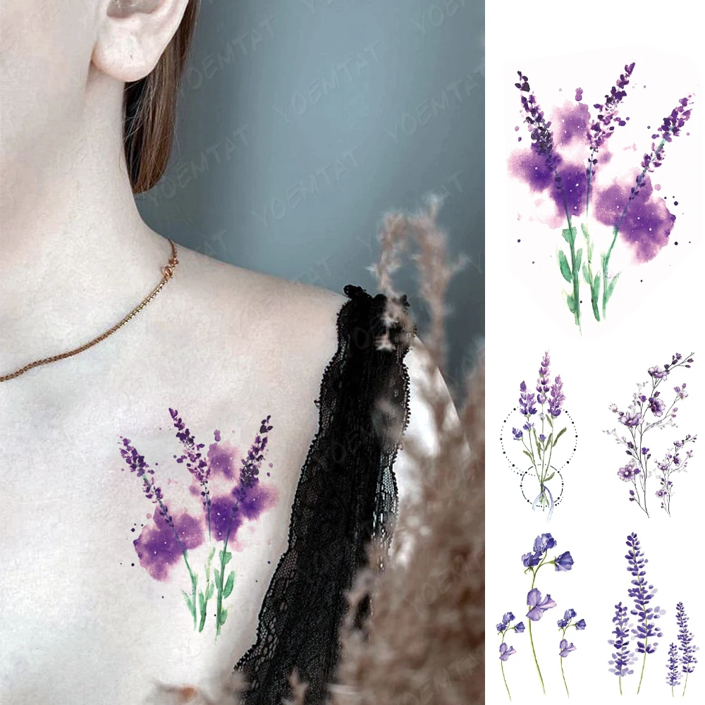 Waterproof Temporary Tattoo Sticker Girl Sexy Purple Flower Wrist Ankle Chest Transfer Tatoo Body Art Fashion Tatto Women
Waterproof Temporary Tattoo Sticker Girl Sexy Purple Flower Wrist Ankle Chest Transfer Tatoo Body Art Fashion Tatto Women